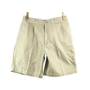 Vintage Bugle Boy‎ Classics Chino Shorts Mens 33W Khaki Pleated Academia Preppy